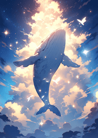 A soaring blue whale in the sky JP