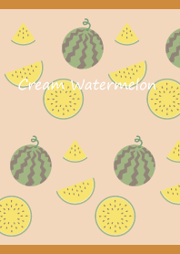Cream watermelon2 on brown
