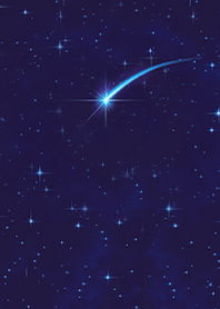 きらめく夜空と流れ星