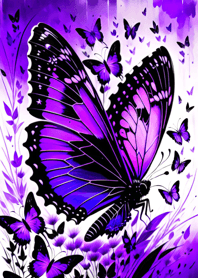 幸運な紫の蝶 - 運気を高める V7vja