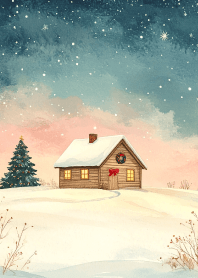雪の中の小さな家