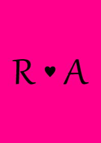 Initial "R & A" Vivid pink & black.