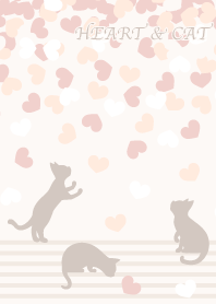 Heart and cat "beige"
