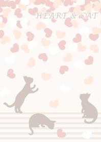 Coração e gato bege