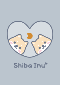 Shiba Inu Moon - Dullness Blue