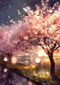 美しい夜桜の着せかえ#2086