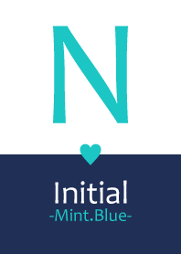 Initial "N" -Navy&Mint.Blue-