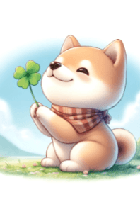 Little Shiba Puppy and Clover V.5