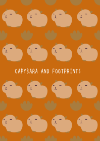 CAPYBARA AND FOOTPRINTS-TERRACOTTA