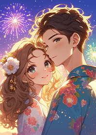 ⭐️絢麗煙花下的甜蜜情侶❤️