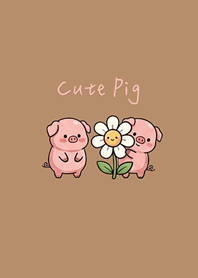 Cute Pig Daily life(milk tea color)