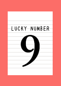 LUCKY NUMBER 9 NOTEBOOKj-VERMILION
