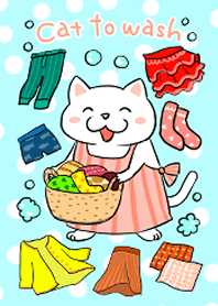 お洗濯にゃんこ