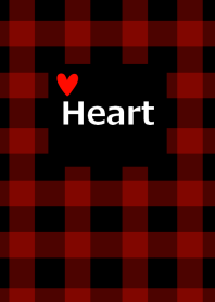 Check pattern and red heart