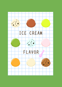 ICE CREAM FLAVOR GRAPH PAPER/GREEN/YEL