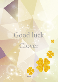 Beige Navy : Good Luck! Gold Four Leaf