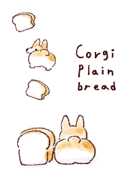 เรียบง่าย Corgi ขนมปังธรรมดา สีขาวฟ้า