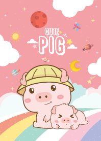 Pig Sky Rainbow Love Pink