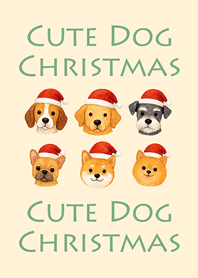 귀여운 강아지크리스마스-연한 노란색