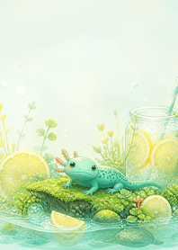 Teal Newt Lemon Soda Moss