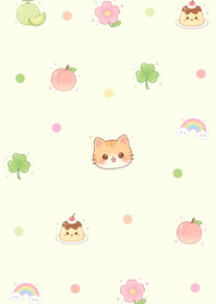 Cute orange cat and pudding 2 (Pp)