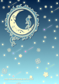 幸運的 Kokopelli、流星和四葉草