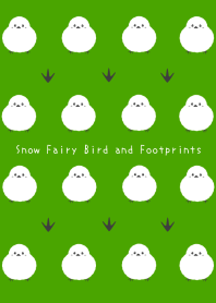 Snow Fairy Bird and Footprints-GREEN-BL