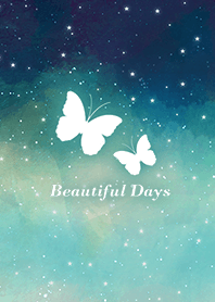 ผีเสื้อ / ท้องฟ้ายามค่ำคืน / สีเขียว2