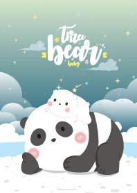 คุณหมีสามตัว ริมทะเล สีไนท์บลู