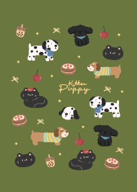Kitten & Puppy : Mid Night Green