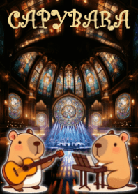 StainedGlass MusicHall Capybara_Beige