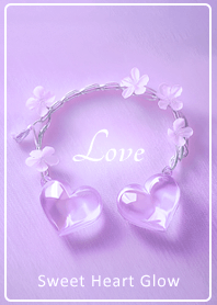 Purple A glass heart love charm