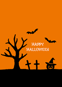 happy halloween-orange and black