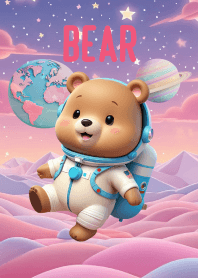 Lovely Bear In Galaxy Theme