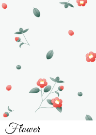 Flower 004-2 (Camellia/Blue Green/White)