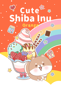 冰淇淋星空 可愛寶貝柴犬 橘色