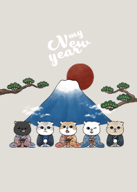 neko new year / linen