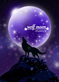 Moon and wolf purple version