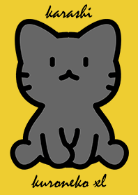 sitting black cat XL mustard.