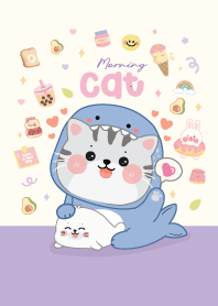 แมวฉลามน้อยน่ารัก : มินิมอลสีม่วง