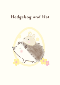 Hedgehog and Hat -cream rabbit- yellow