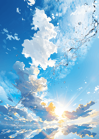 藍色 穿越夏雲的陽光