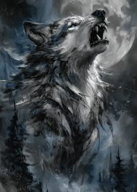Solitary Howl Under the Full Moon
