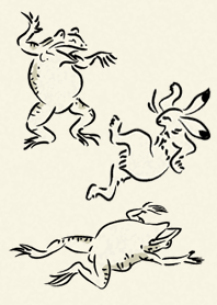 鳥獣戯画の着せかえ#水彩タッチ