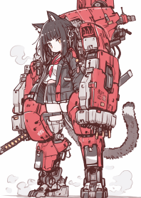 Super cute mechanical cat girl 7