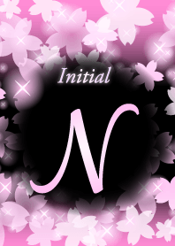 N-Initial-cherry blossoms at night-pink