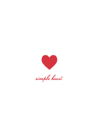 simple heart white red.
