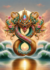 พญานาคขดเลข 8 เสริมบารมีมั่งคั่ง เขียว 2