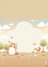 Cute fat cat round body_38
