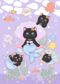 Black cat mermaid 1